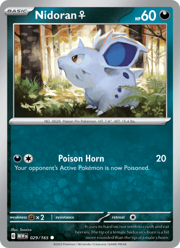 Nidoran♀, card 029 from 151