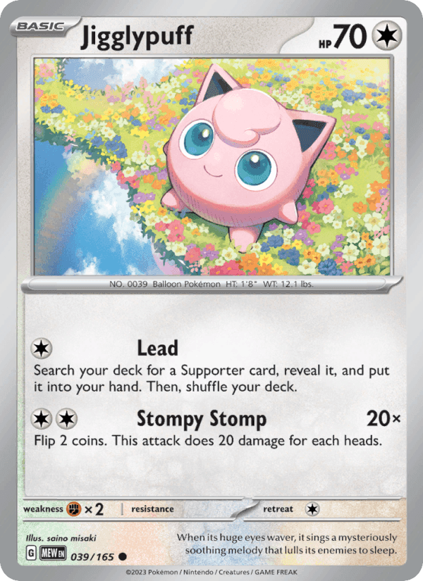 Jigglypuff, card 039 from 151
