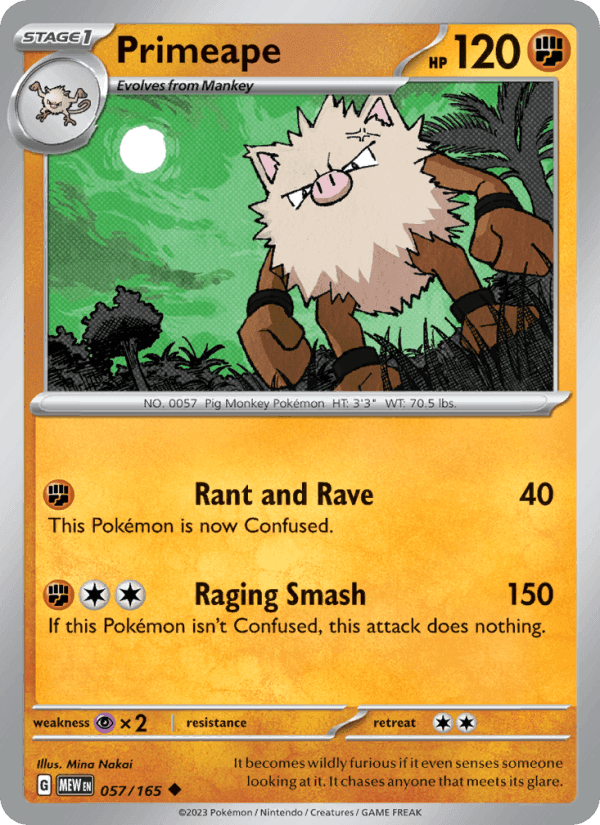 Primeape, card 057 from 151