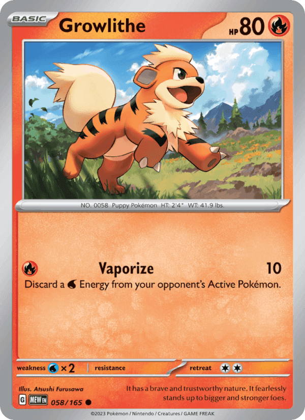 Growlithe, card 058 from 151