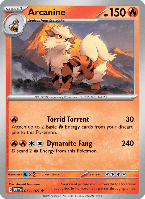 Arcanine, card 059 from 151