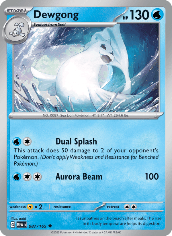 Dewgong, card 087 from 151