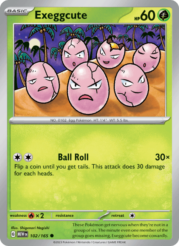 Exeggcute, card 102 from 151