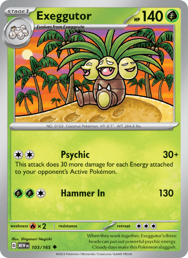 Exeggutor, card 103 from 151