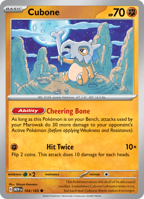 Cubone, card 104 from 151