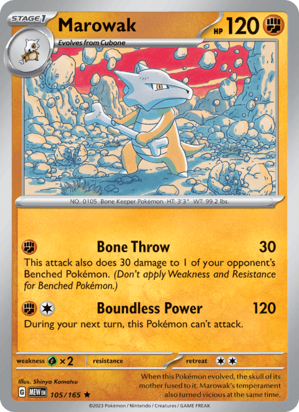 Marowak, card 105 from 151