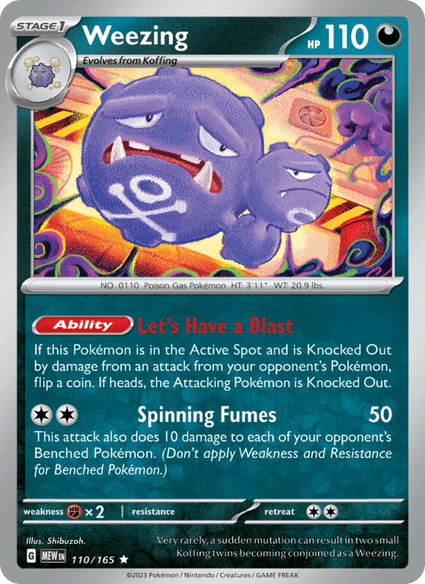 Weezing, card 110 from 151
