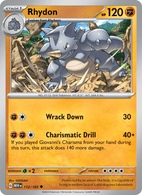 Rhydon, card 112 from 151