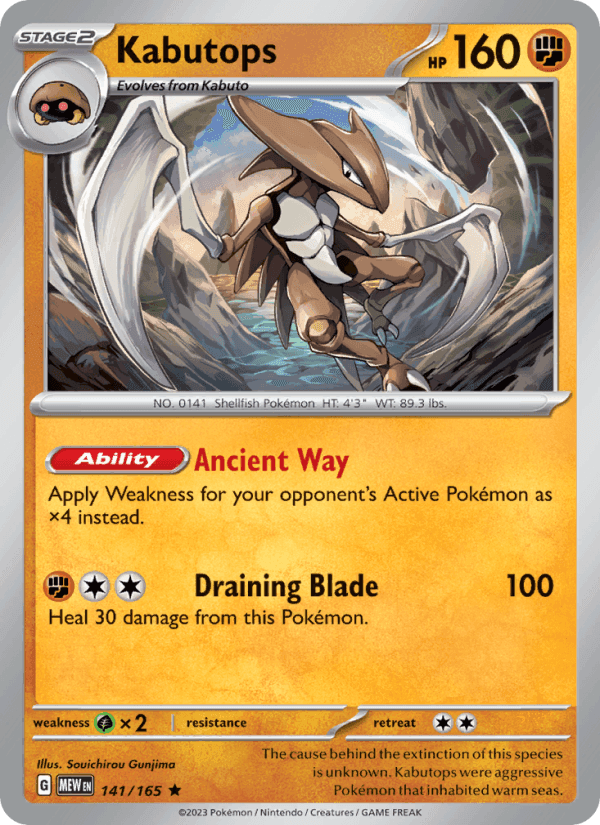 Kabutops, card 141 from 151