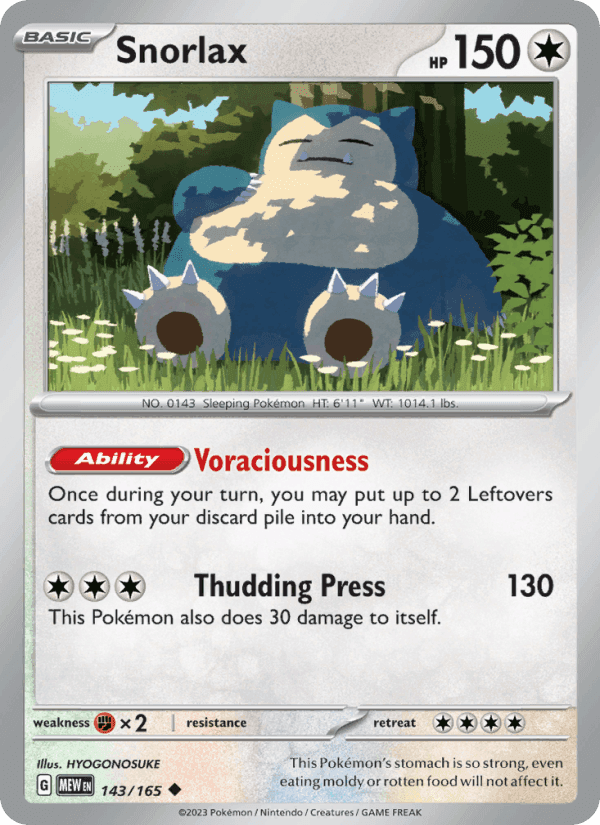 Snorlax, card 143 from 151