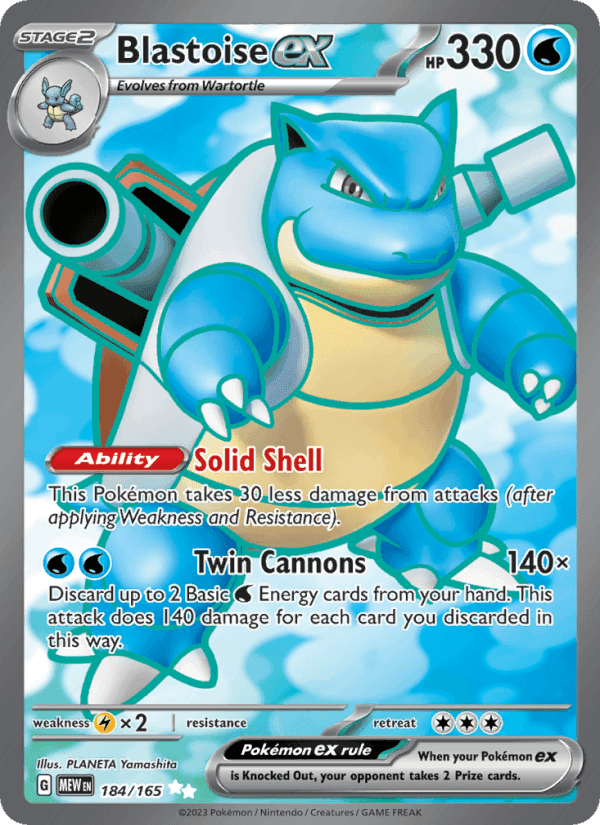 Blastoise ex, carte 184 de 151