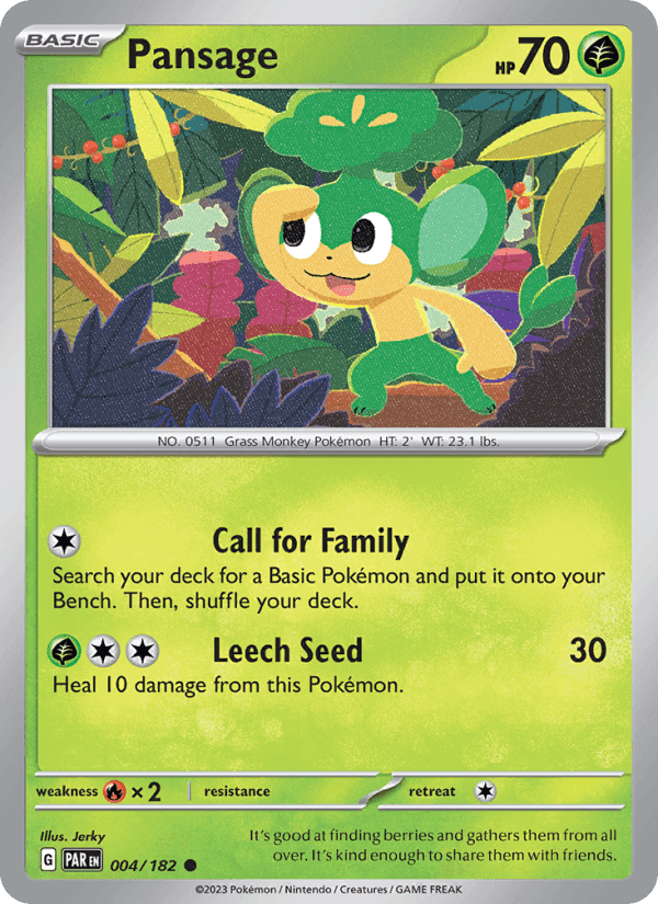 Pansage, card 004 from Paradox Rift