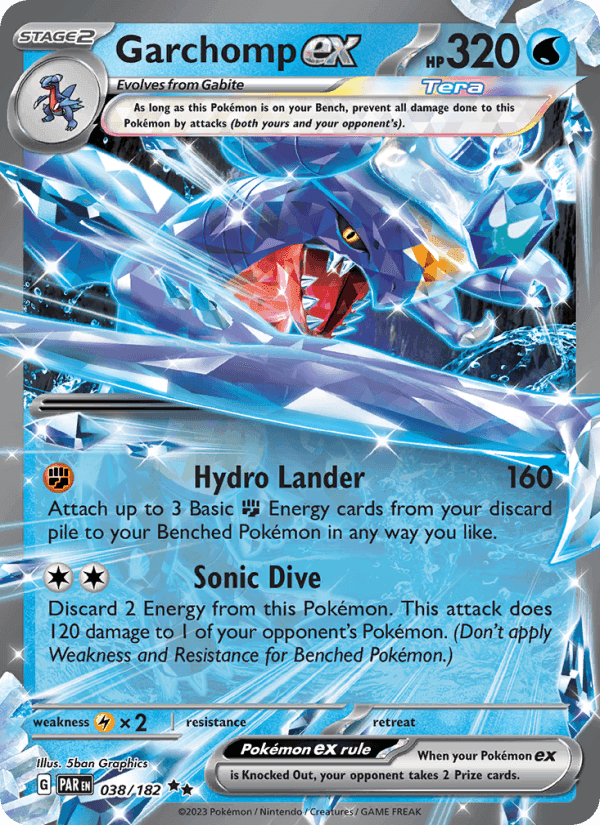 Garchomp ex, card 038 from Paradox Rift