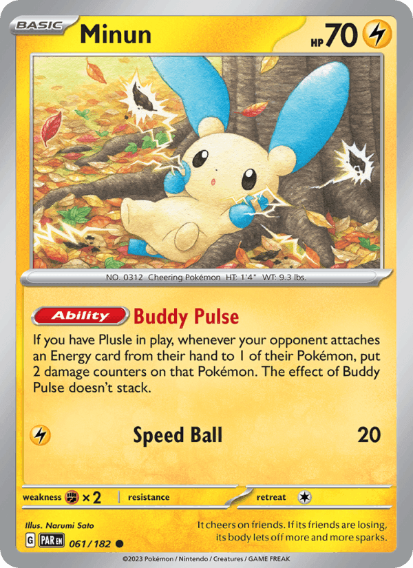 Minun, card 061 from Paradox Rift