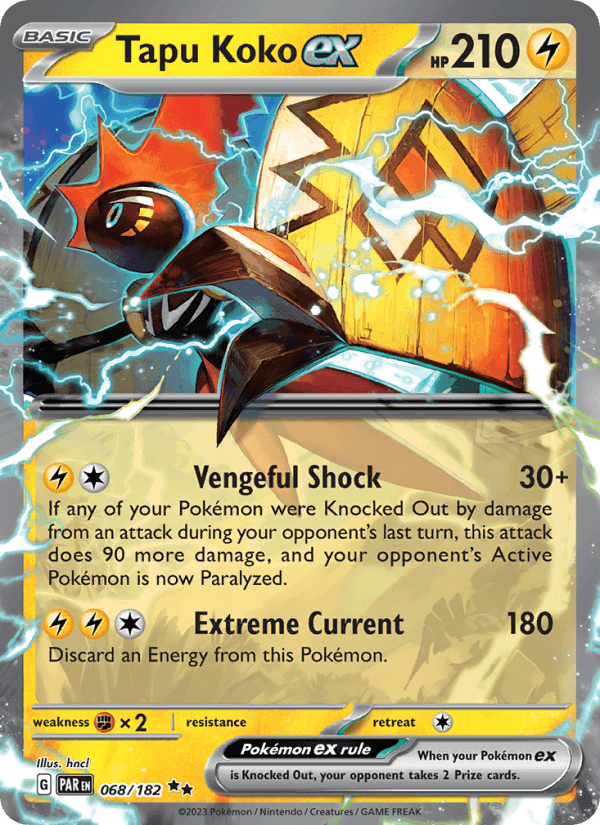 Tapu Koko ex, card 068 from Paradox Rift