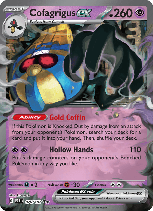 Cofagrigus ex, card 076 from Paradox Rift
