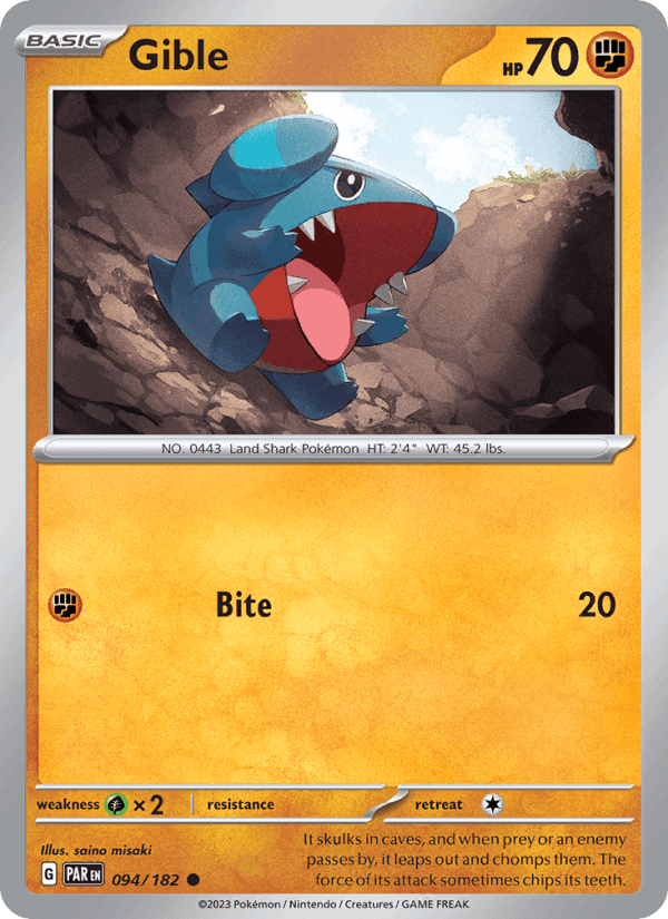 Gible, card 094 from Paradox Rift