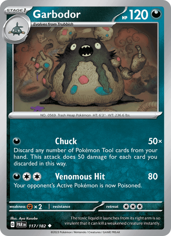 Garbodor, card 117 from Paradox Rift
