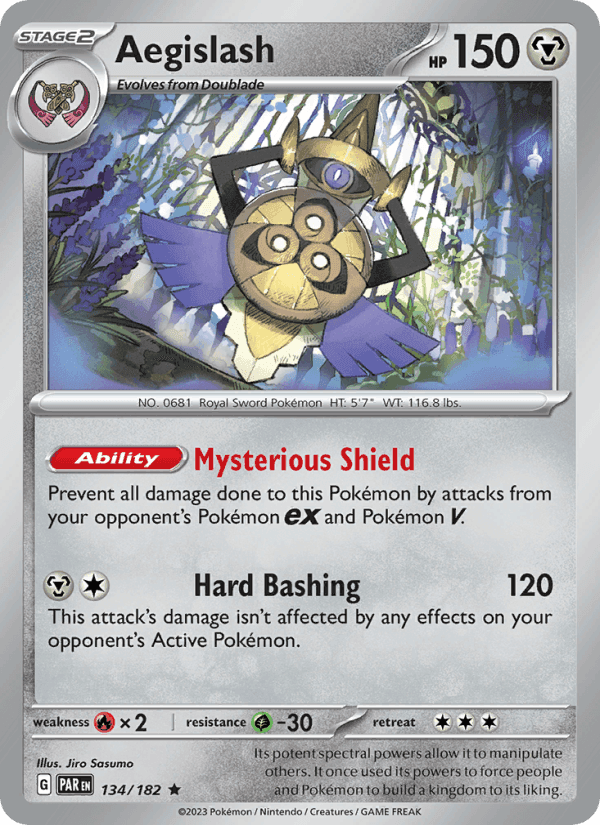 Aegislash, card 134 from Paradox Rift