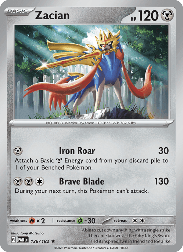 Zacian, card 136 from Paradox Rift