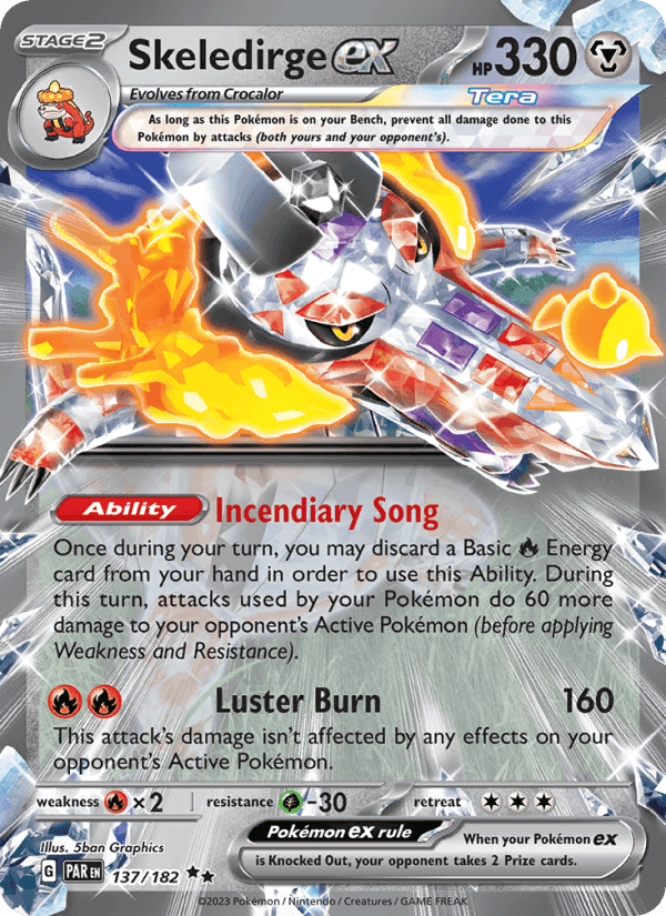 Skeledirge ex, card 137 from Paradox Rift