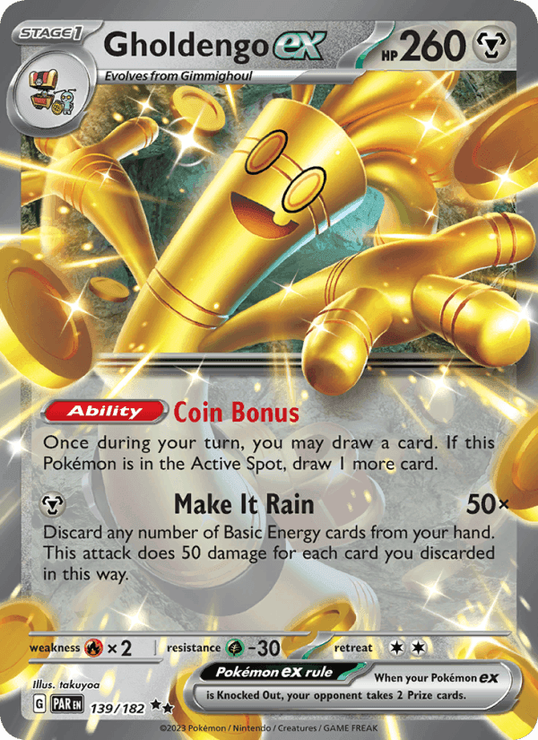 Gholdengo ex, card 139 from Paradox Rift