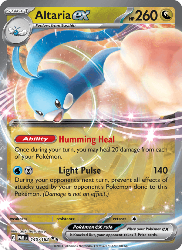 Altaria ex, card 140 from Paradox Rift