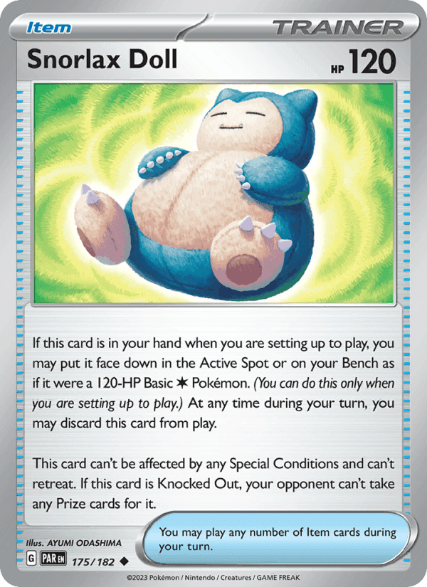 Snorlax Doll, card 175 from Paradox Rift
