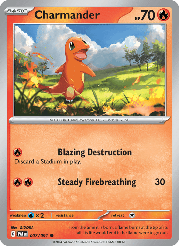Charmander, carte 007 de Paldean Fates