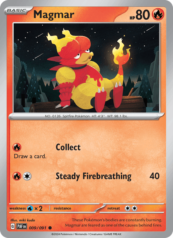Magmar, card 009 from Paldean Fates