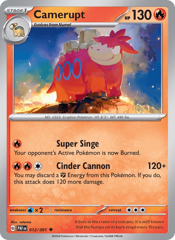 Camerupt, carta 012 de Paldean Fates