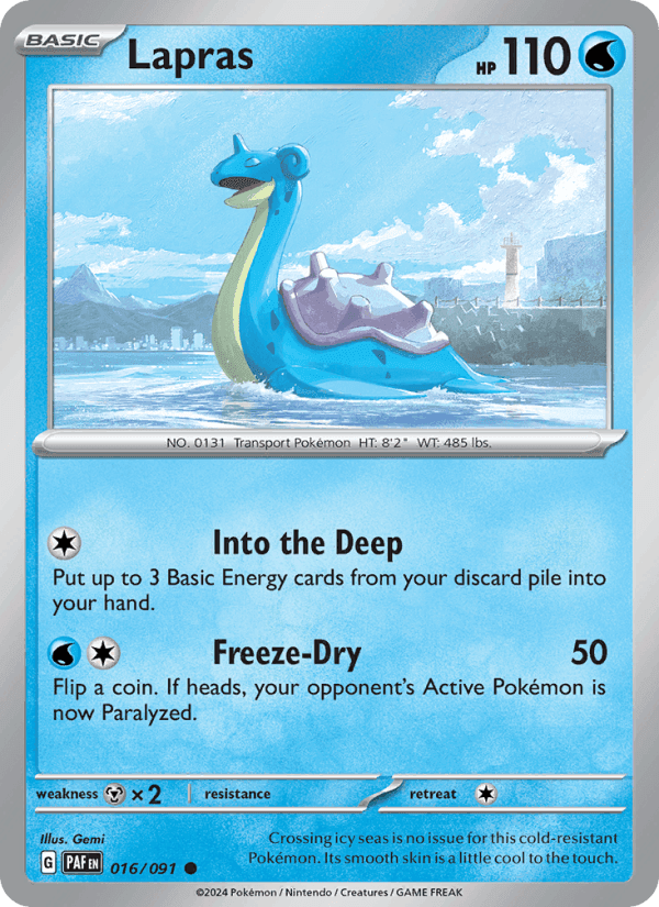 Lapras, card 016 from Paldean Fates