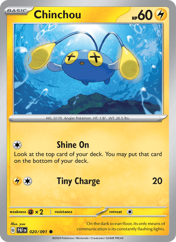 Chinchou, card 020 from Paldean Fates