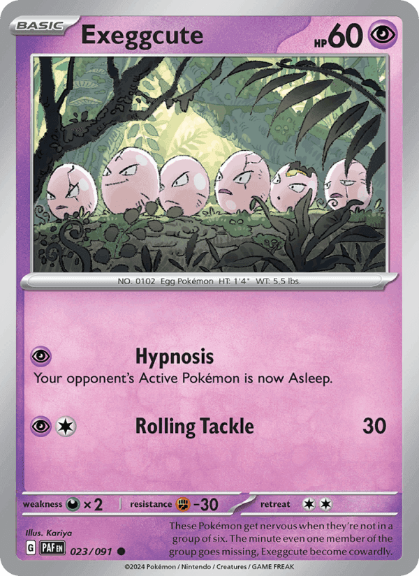 Exeggcute, card 023 from Paldean Fates