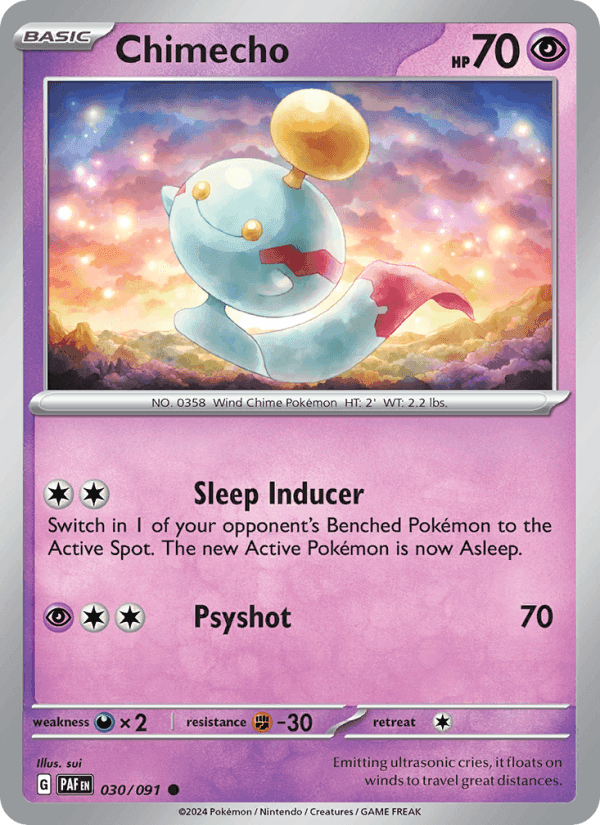 Chimecho, carta 030 de Paldean Fates