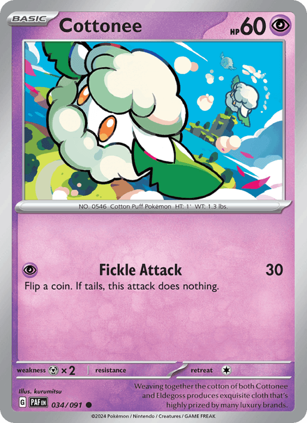 Cottonee, carte 034 de Paldean Fates