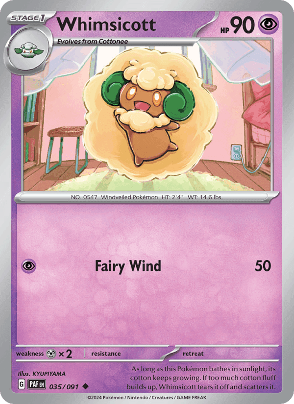 Whimsicott, carte 035 de Paldean Fates