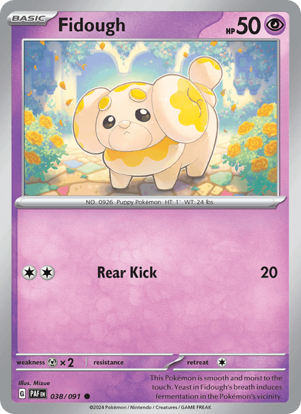 Fidough, card 038 from Paldean Fates