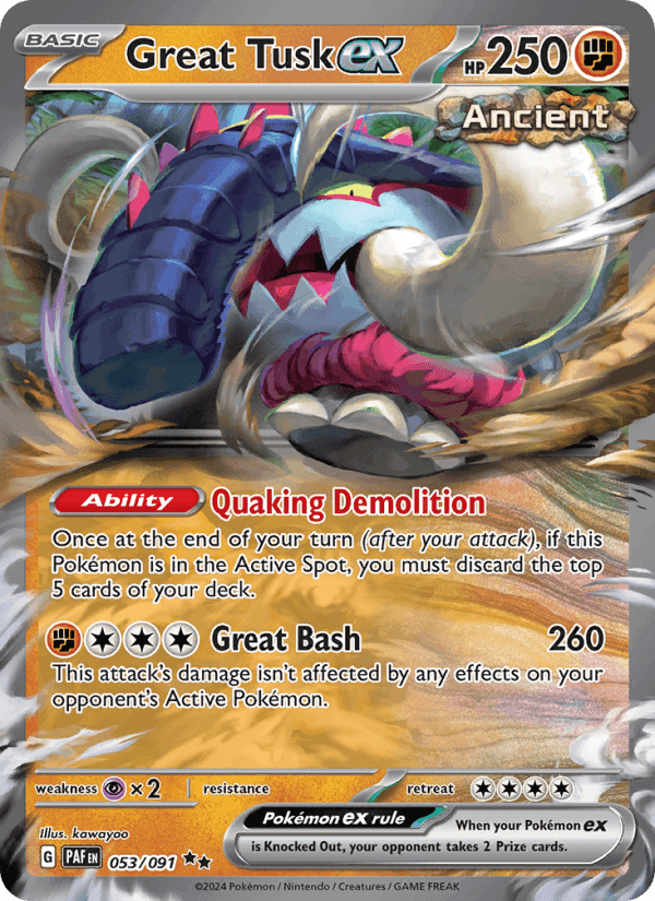 Great Tusk ex, carta 053 de Paldean Fates