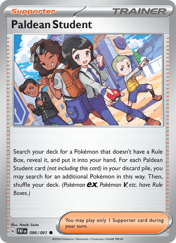 Paldean Student, card 086 from Paldean Fates
