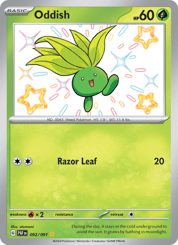 Oddish, card 092 from Paldean Fates