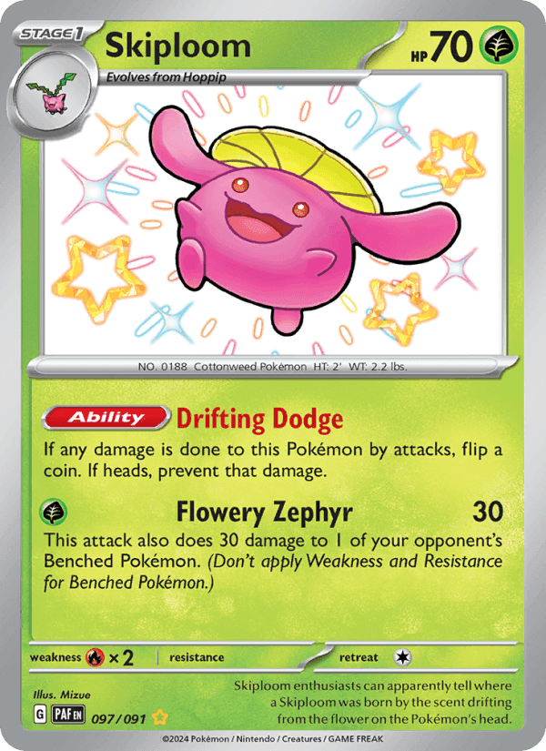 Skiploom, carte 097 de Paldean Fates
