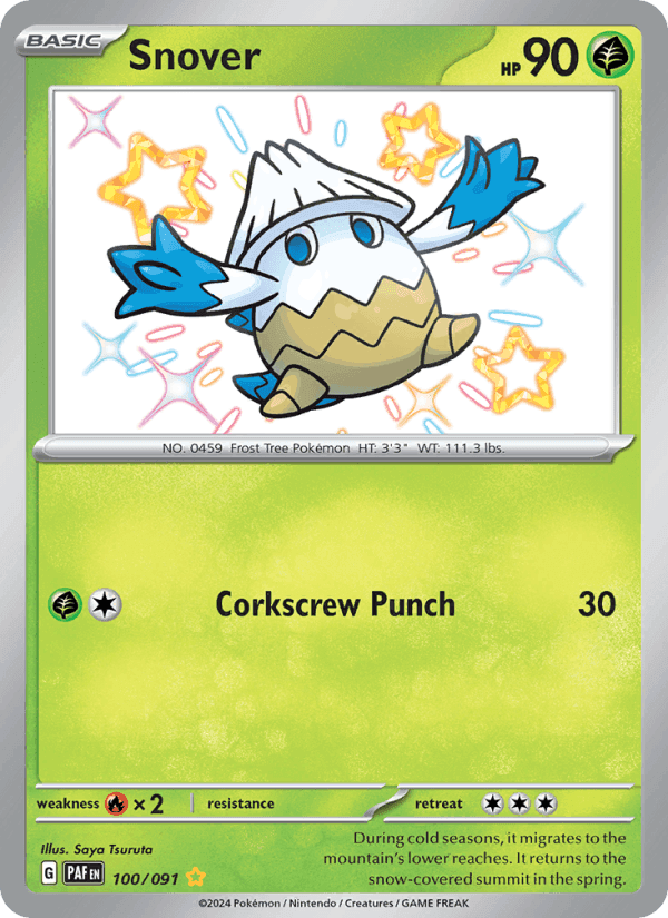 Snover, card 100 from Paldean Fates