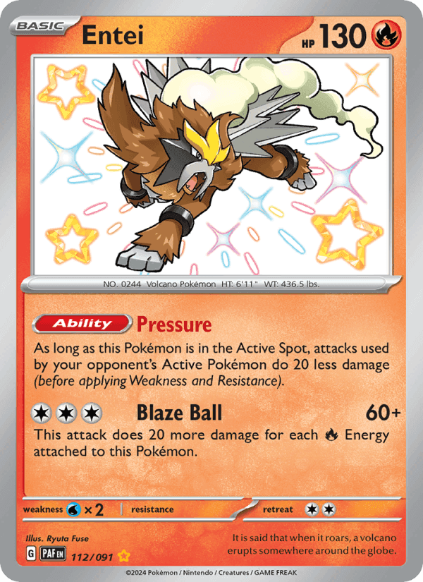 Entei, carta 112 di Paldean Fates
