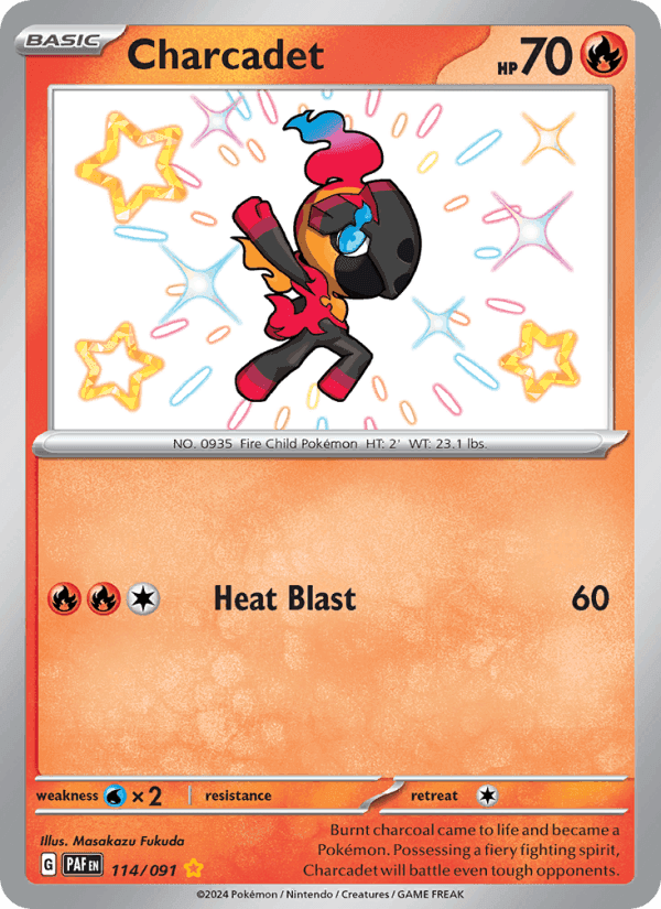 Charcadet, card 114 from Paldean Fates