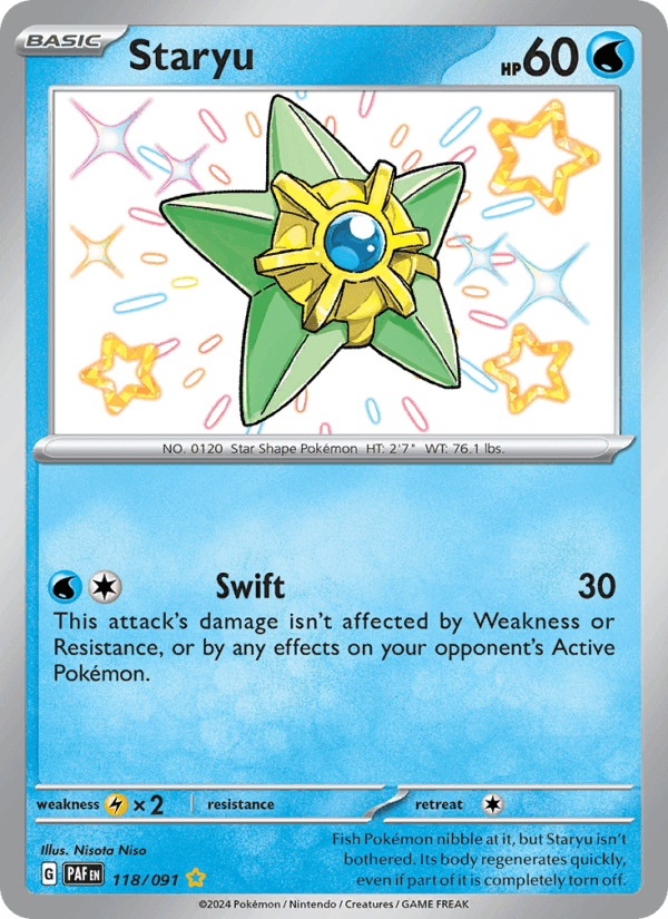Staryu, card 118 from Paldean Fates