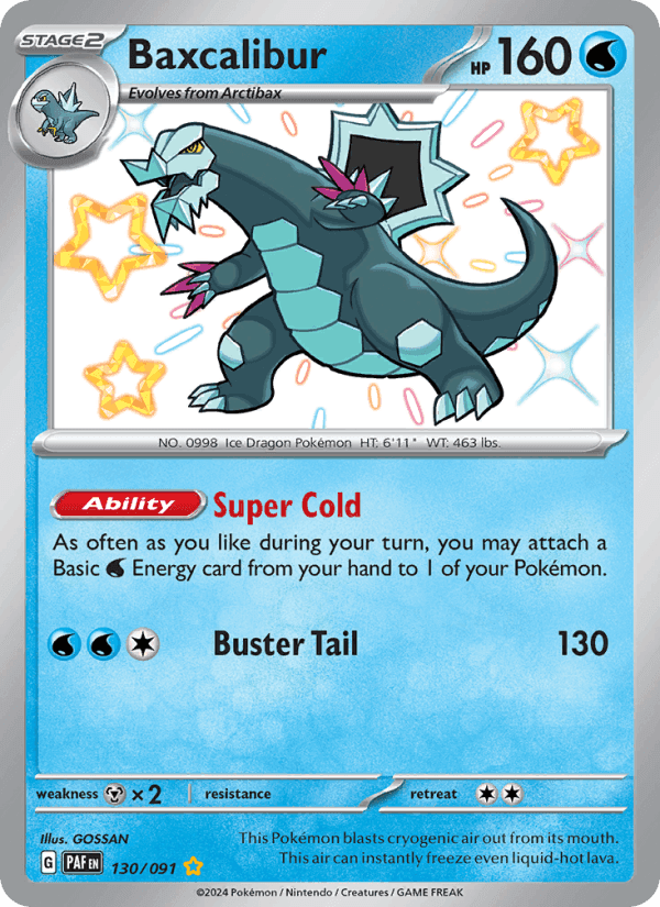 Baxcalibur, card 130 from Paldean Fates