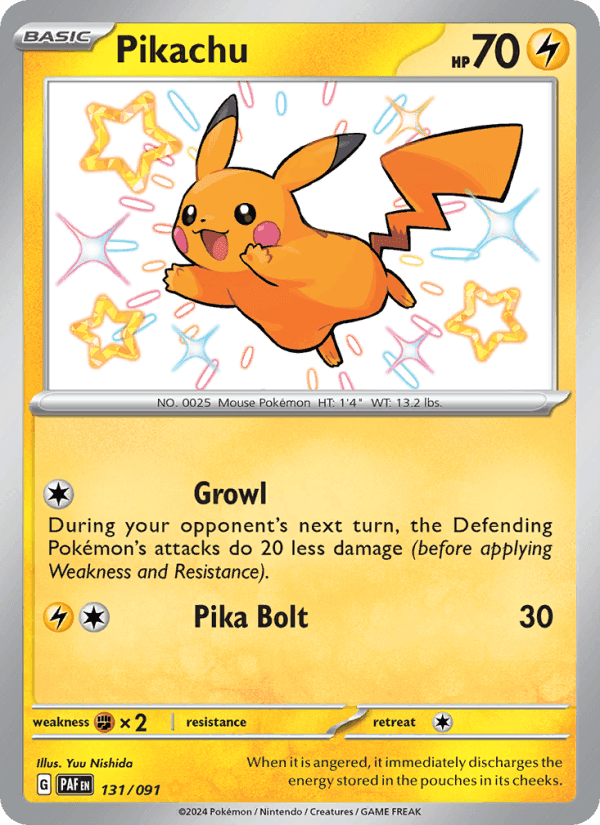 Pikachu, card 131 from Paldean Fates