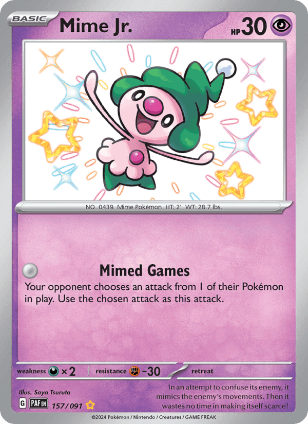 Mime Jr., card 157 from Paldean Fates