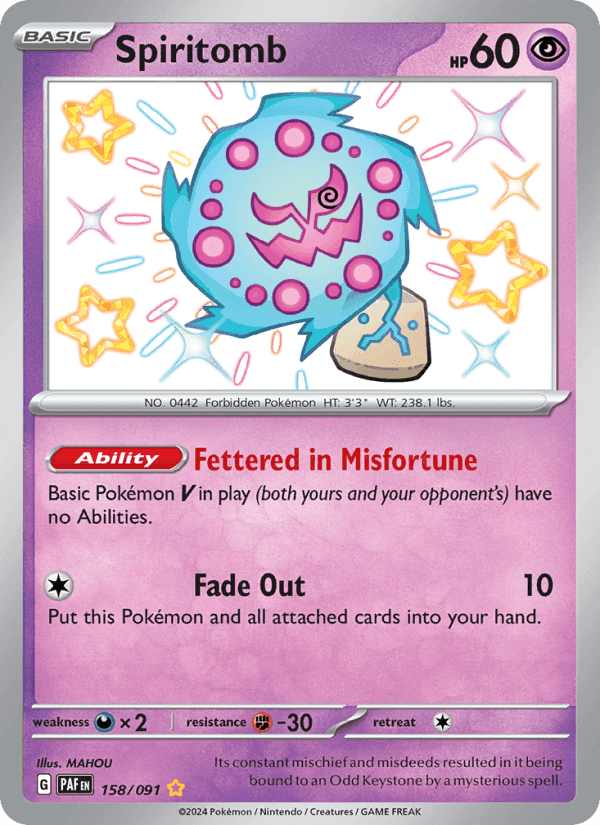 Spiritomb, card 158 from Paldean Fates
